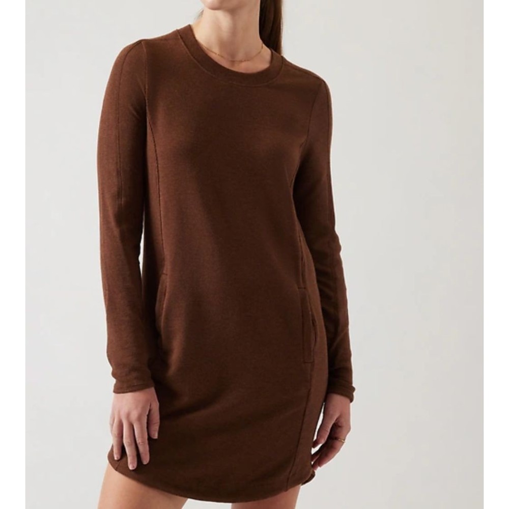 Athleta Women's Balance Dress Size XS Athleisure Modal Lightweight 599867 Brown